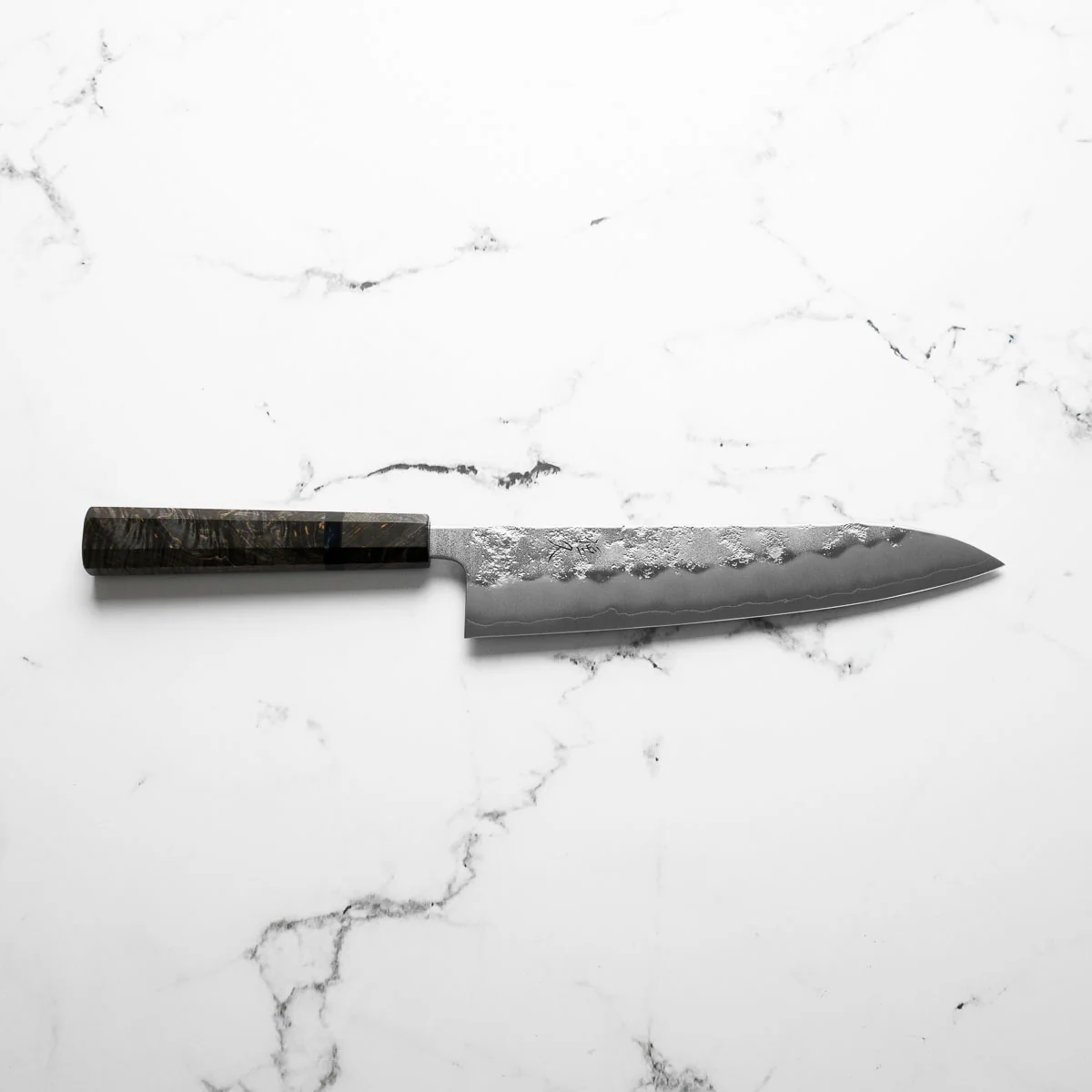 Tsunehisa Ginsan Nashiji Gyuto 210mm - Dark Maple - Image 4