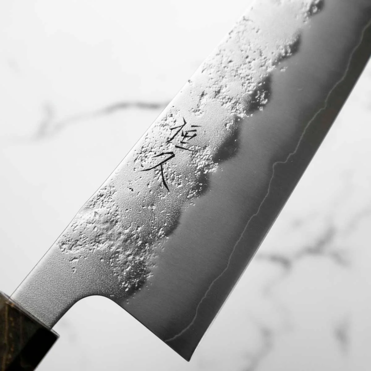 Tsunehisa Ginsan Nashiji Gyuto 210mm - Dark Maple - Image 5