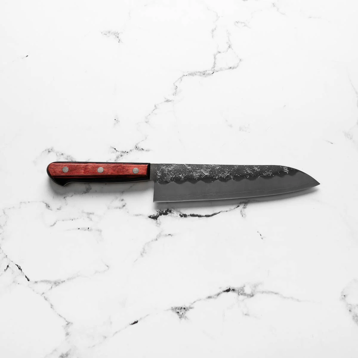 Tsunehisa Ginsan Nashiji Santoku 165mm - Western Handle - Image 3