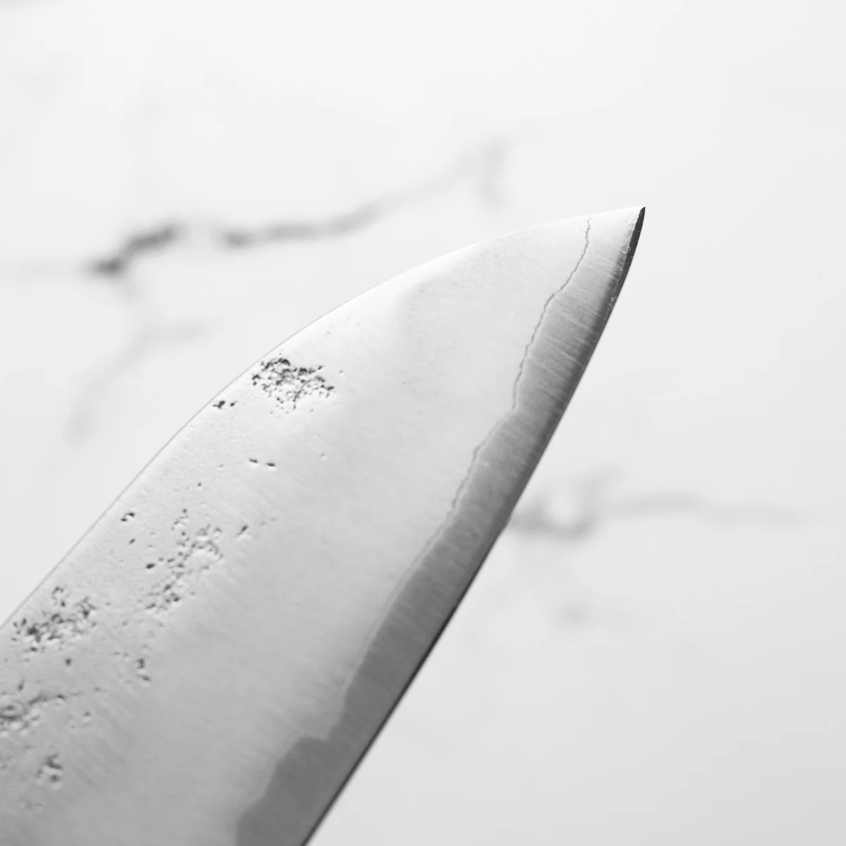 Tsunehisa Ginsan Nashiji Santoku 165mm - Western Handle - Image 5