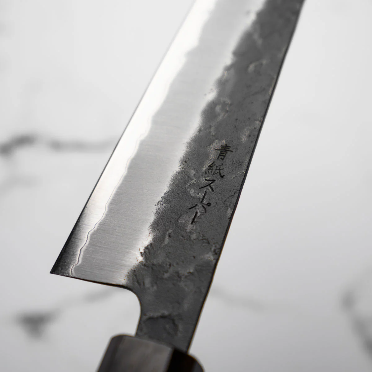 Tsunehisa Kurouchi Blue Super Nashiji Bunka 165mm - Ebony - Image 5