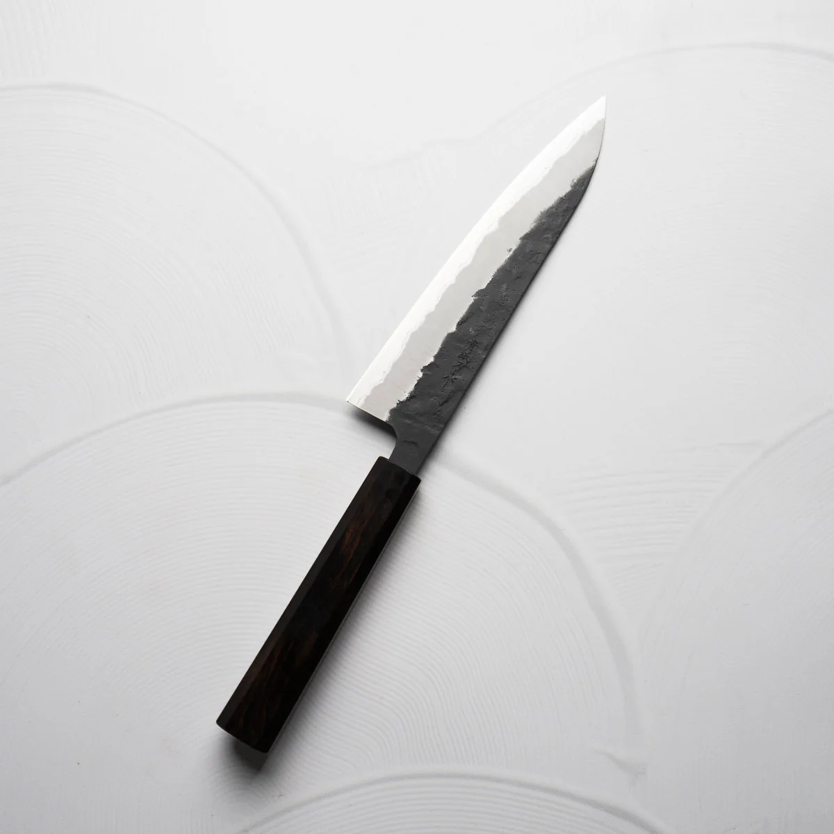 Tsunehisa Kurouchi Blue Super Nashiji Gyuto 180mm - Ebony - Image 6