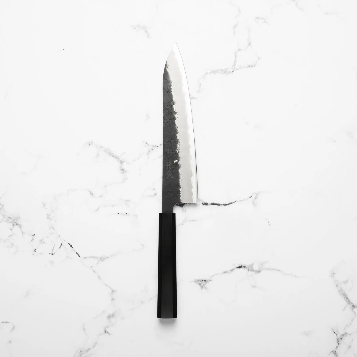 Tsunehisa Kurouchi Blue Super Nashiji Gyuto 210mm - Ebony - Image 3