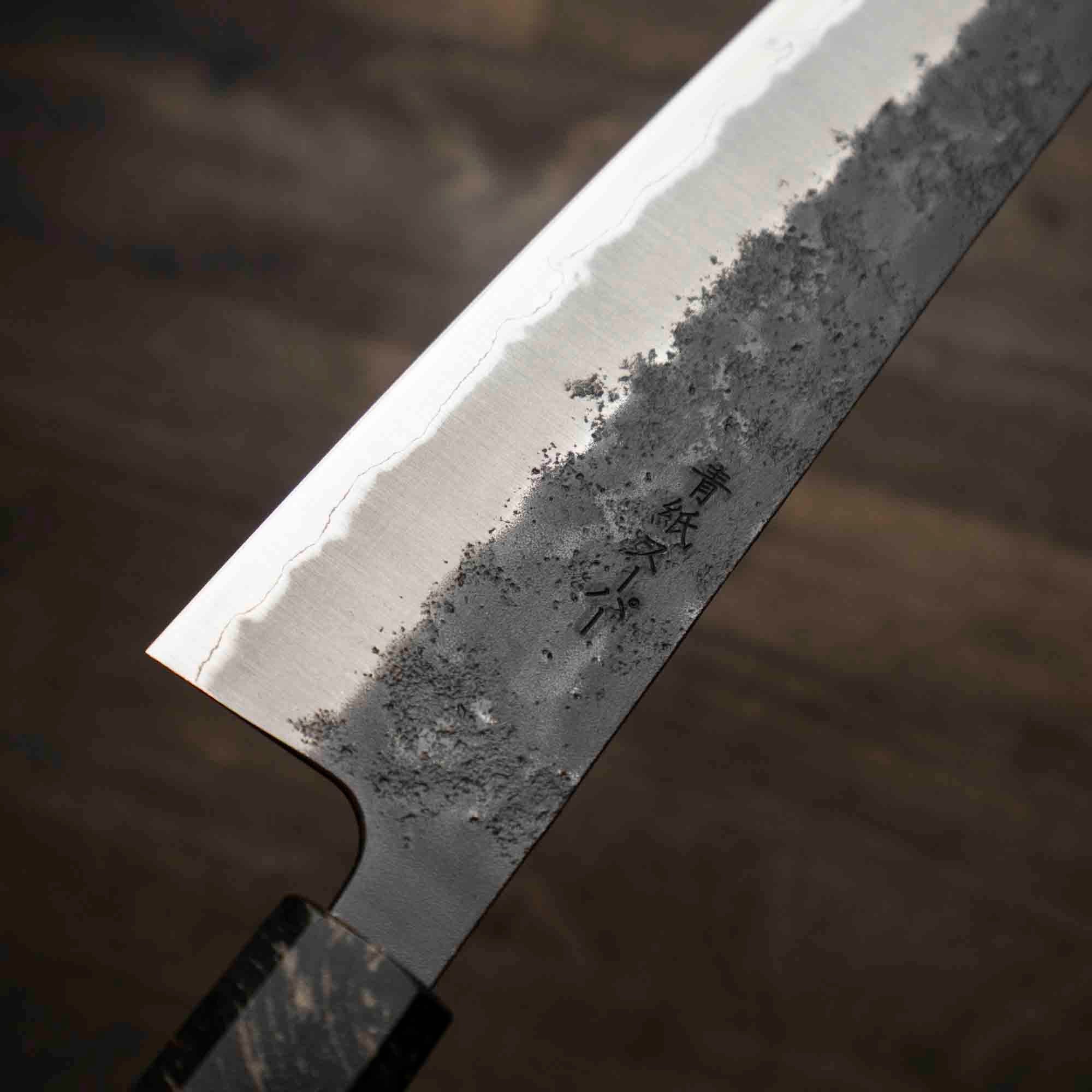 Tsunehisa Kurouchi Blue Super Nashiji Gyuto 210mm - Maple - Image 4