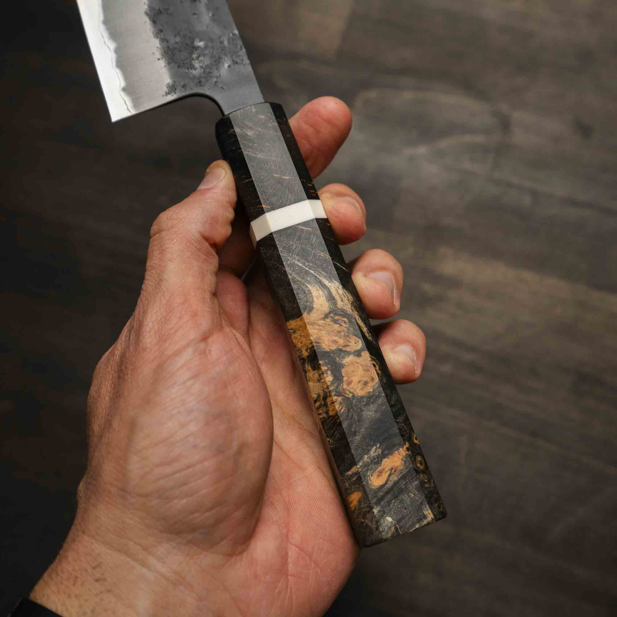 Tsunehisa Kurouchi Blue Super Nashiji Gyuto 210mm - Maple - Image 5