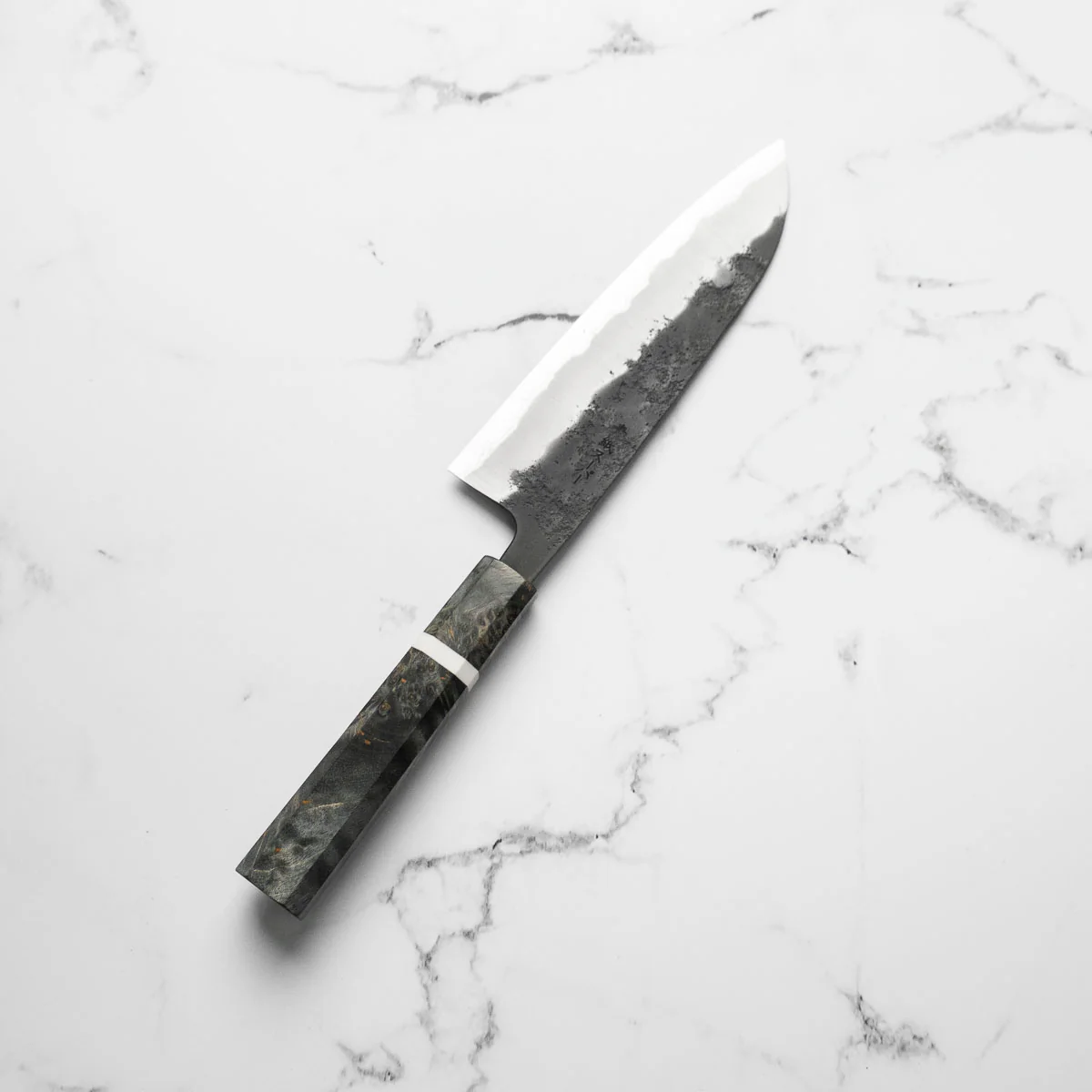 Tsunehisa Kurouchi Blue Super Nashiji Santoku 165mm - Maple - Image 2