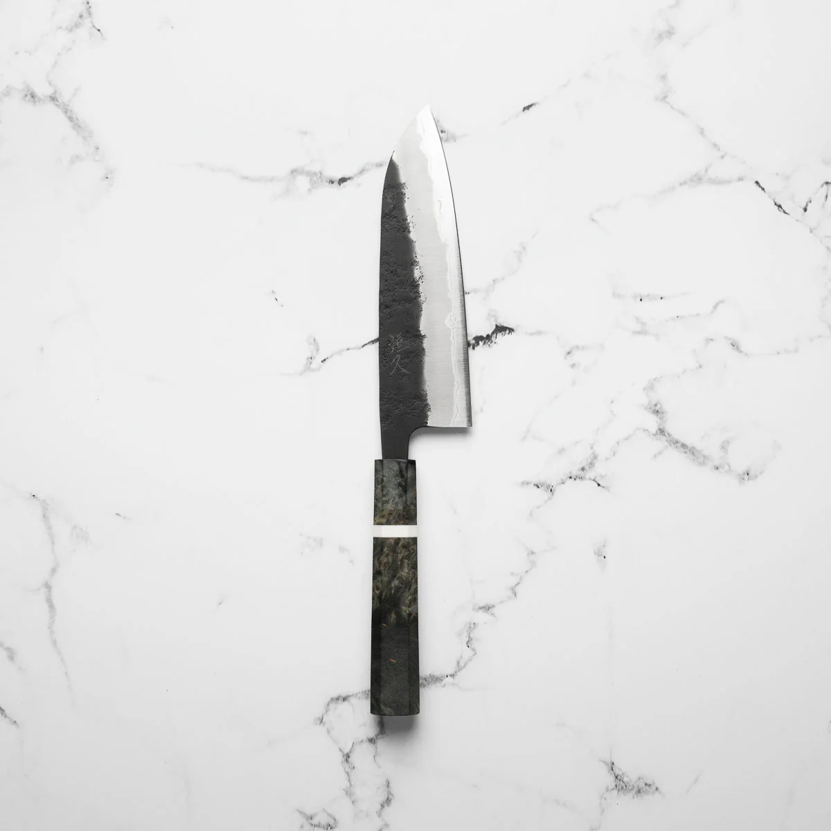 Tsunehisa Kurouchi Blue Super Nashiji Santoku 165mm - Maple - Image 3
