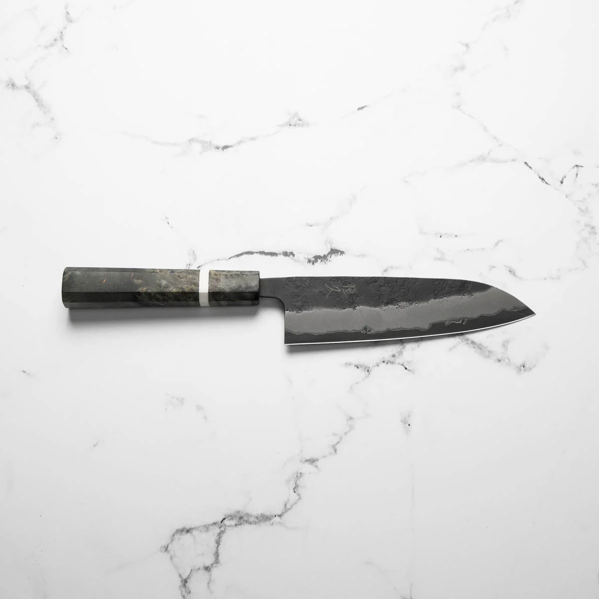 Tsunehisa Kurouchi Blue Super Nashiji Santoku 165mm - Maple - Image 4