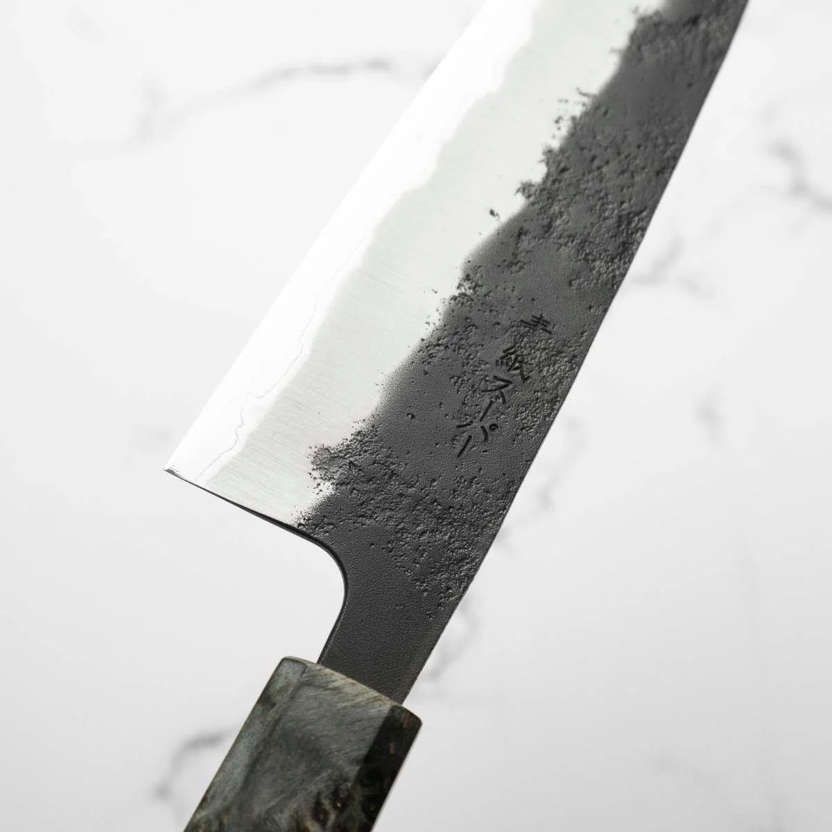 Tsunehisa Kurouchi Blue Super Nashiji Santoku 165mm - Maple - Image 6