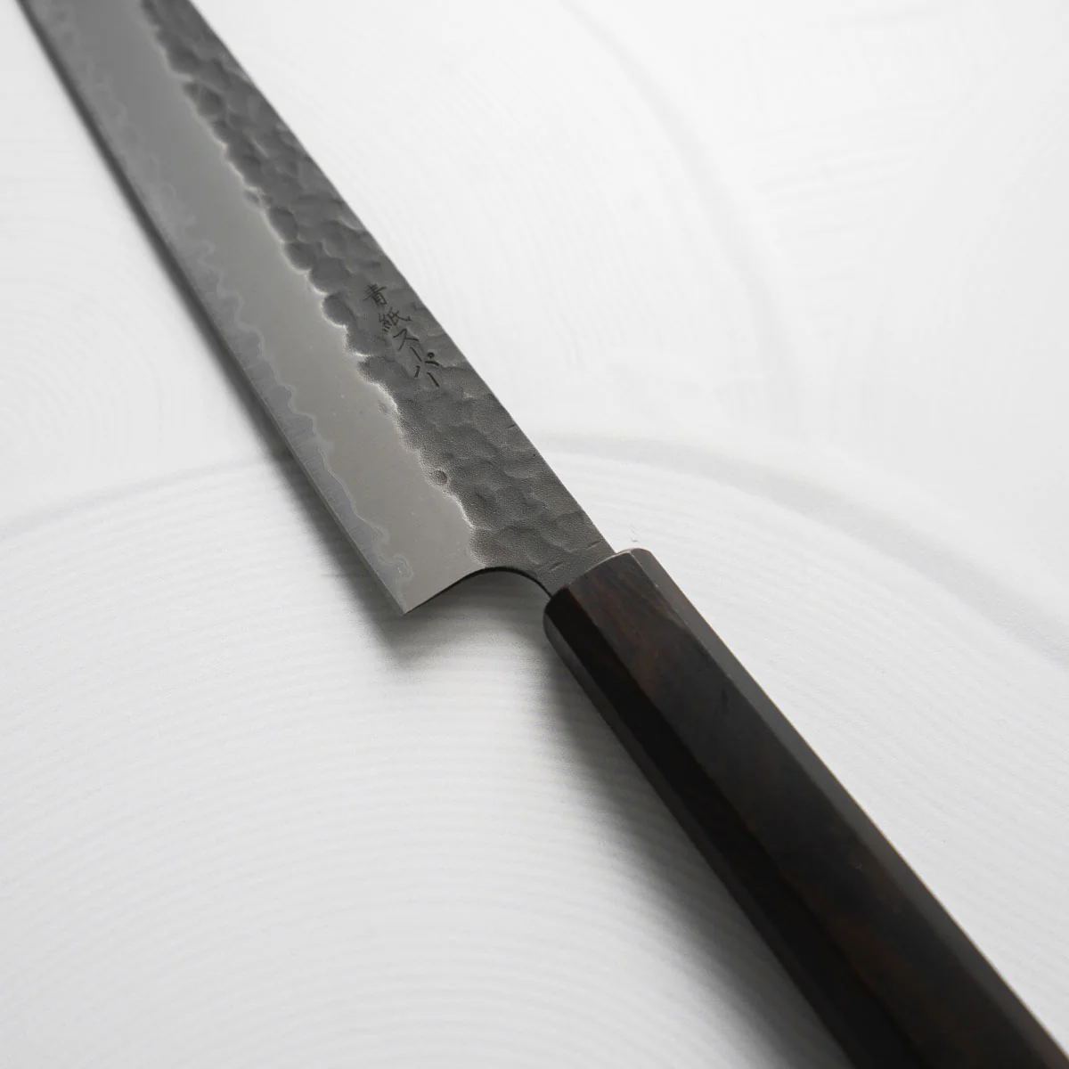 Tsunehisa Kurouchi Tsuchime Blue Super Sujihiki 270mm - Ebony - Image 5