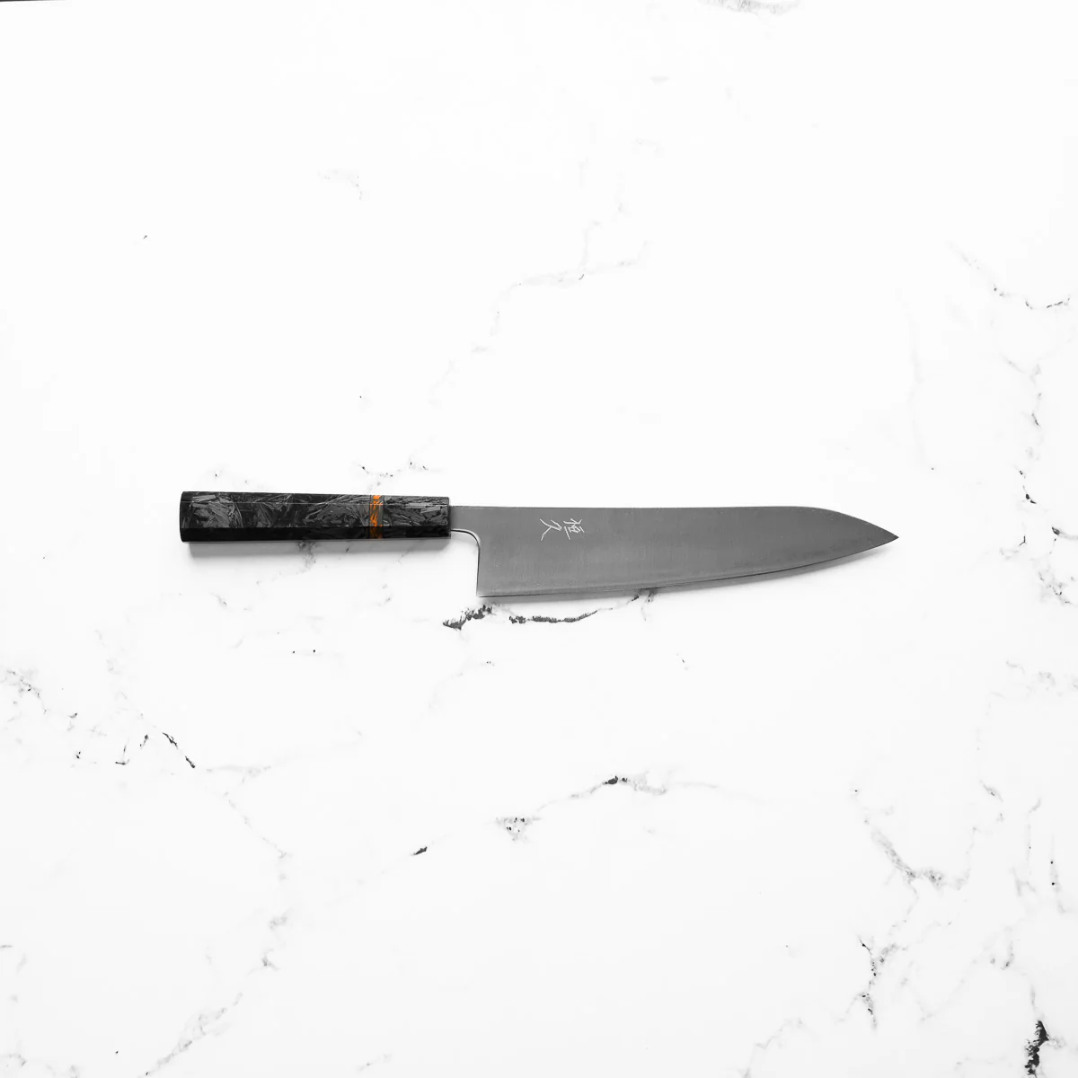 Tsunehisa Migaki Blue Super Gyuto 210mm - Carbon Fibre - Image 4