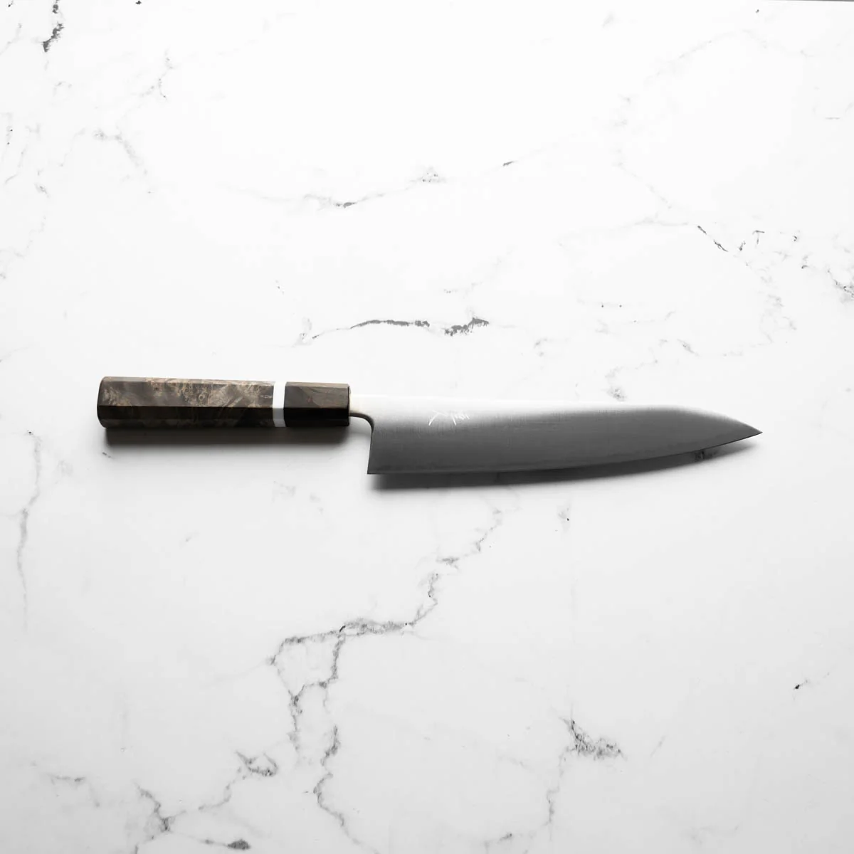 Tsunehisa Migaki Blue Super Gyuto 210mm - Maple White Stripe - Image 4