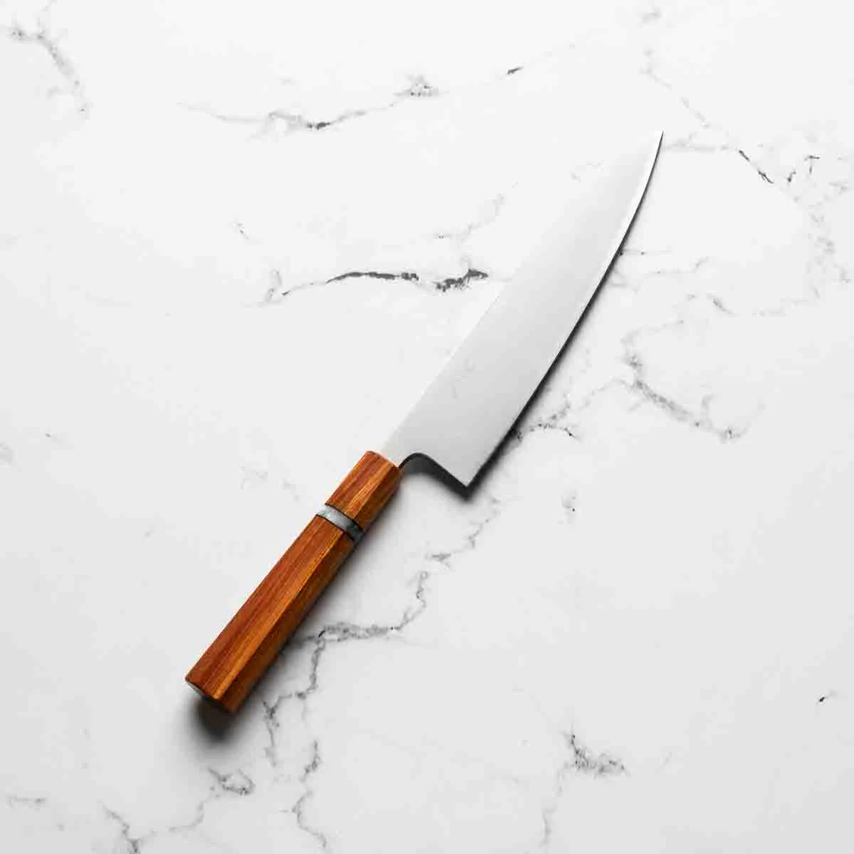 Tsunehisa Migaki Blue Super Gyuto 210mm - Sandalwood - Image 2