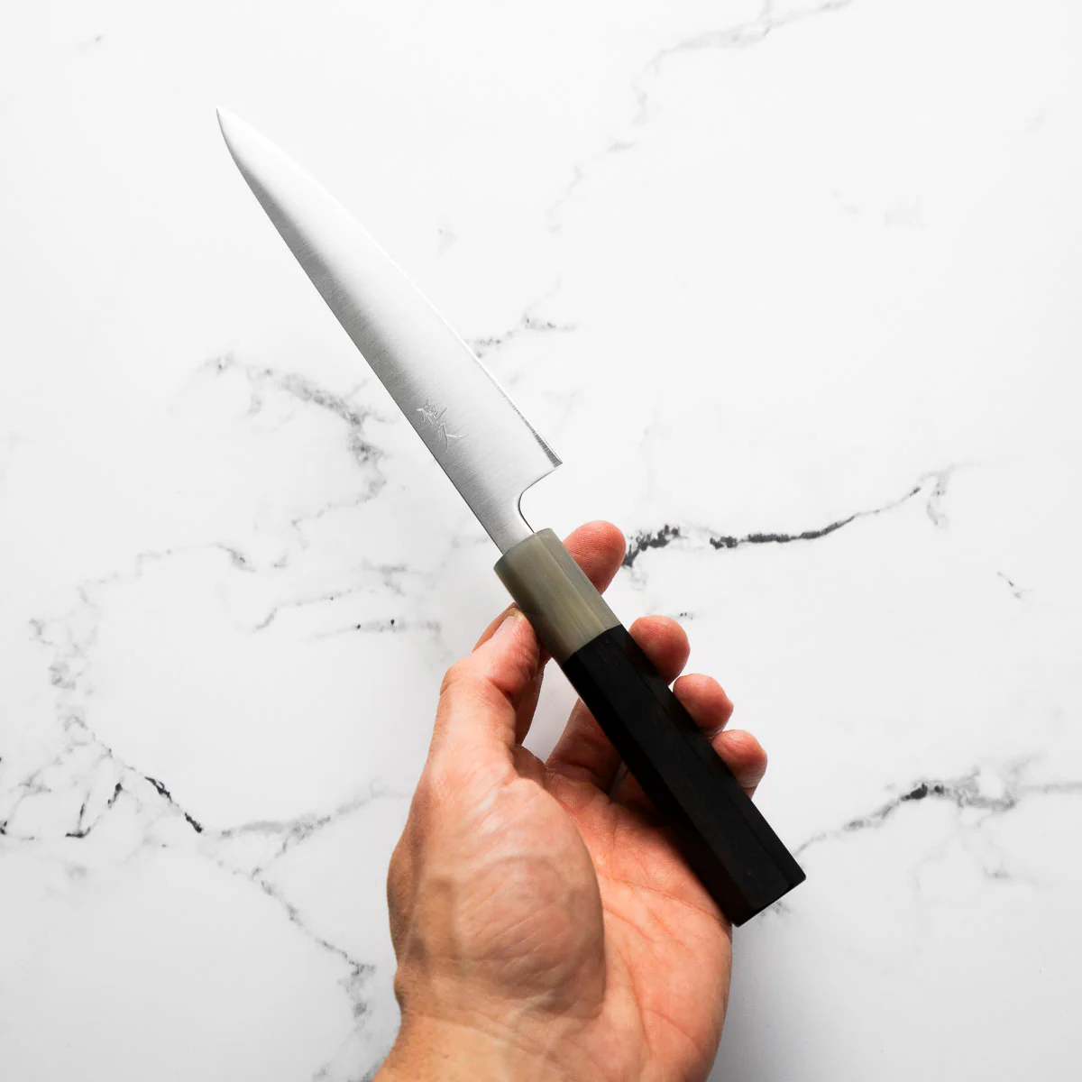 Tsunehisa Migaki Blue Super Petty 150mm - Ebony & Blonde - Image 4