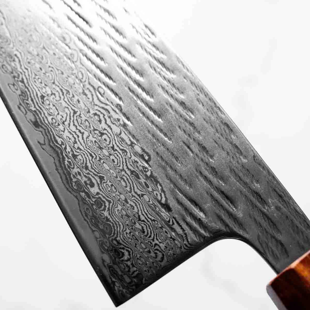 Tsunehisa AUS-10 Nawame Tsuchime Santoku 165mm - Sandalwood - Image 6