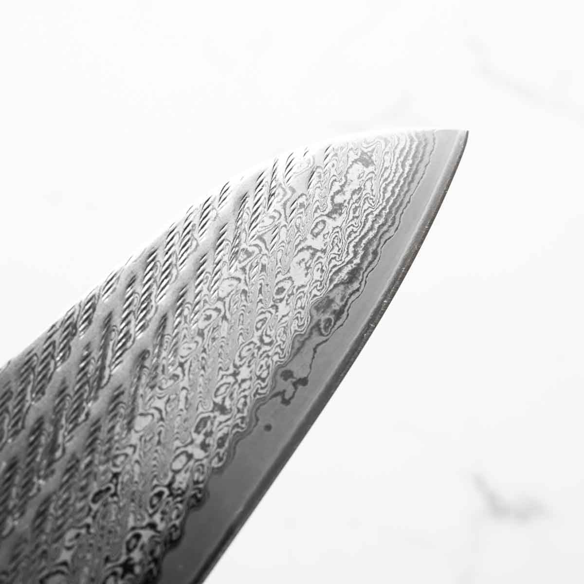 Tsunehisa AUS-10 Nawame Tsuchime Santoku 165mm - Sandalwood - Image 7