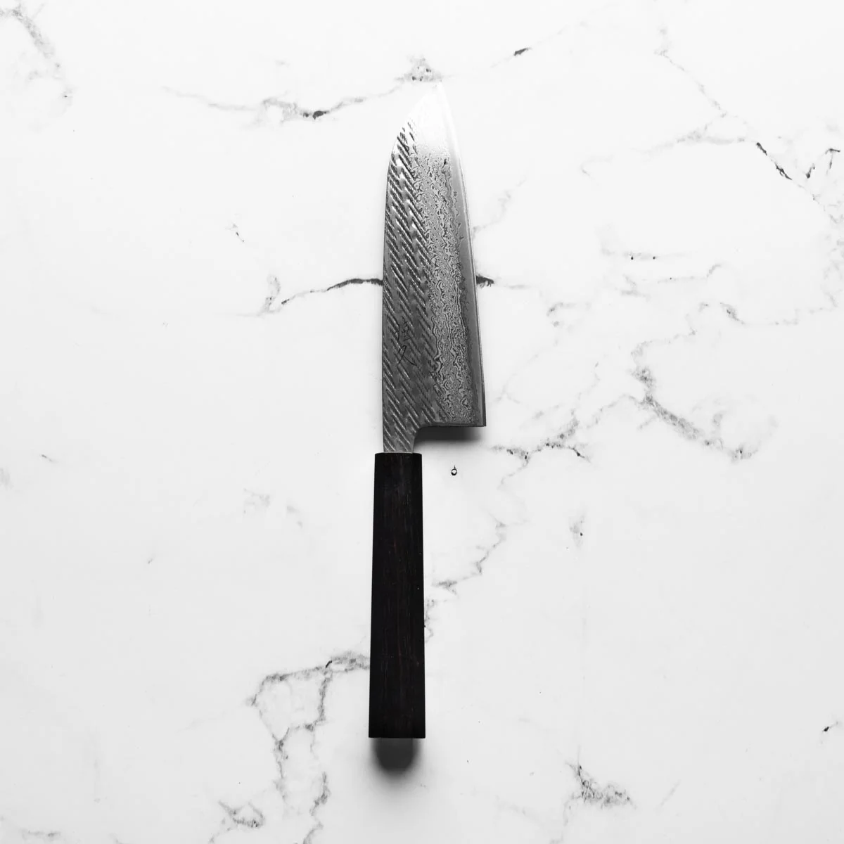 Tsunehisa AUS-10 Nawame Tsuchime Santoku 165mm - Ebony - Image 3