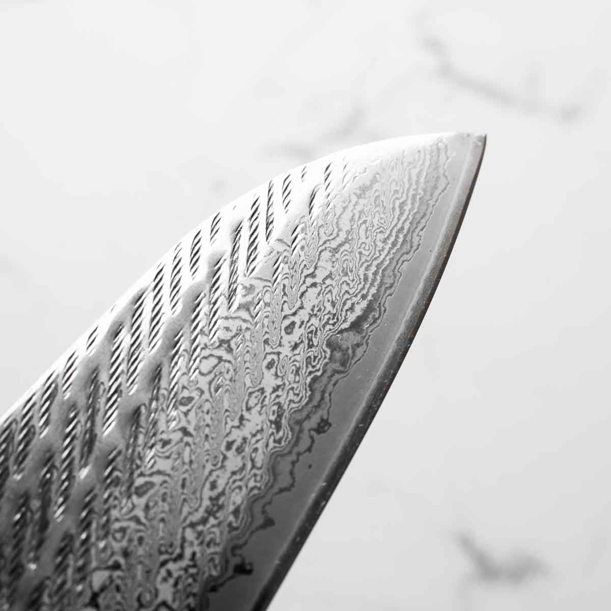 Tsunehisa AUS-10 Nawame Tsuchime Santoku 165mm - Ebony - Image 7
