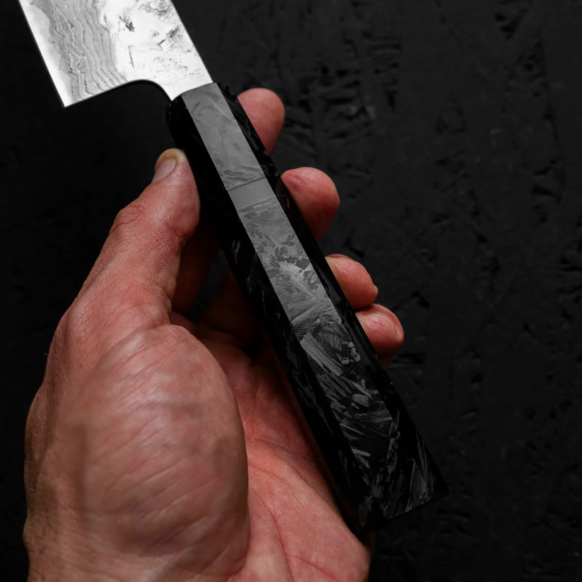 Tsunehisa Swedish Stainless Washiji Bunka 165mm - Dark Carbon Fibre - Image 4