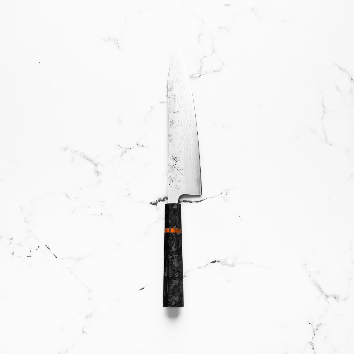 Tsunehisa Swedish Stainless Washiji Gyuto 210mm - Carbon Fibre - Image 3