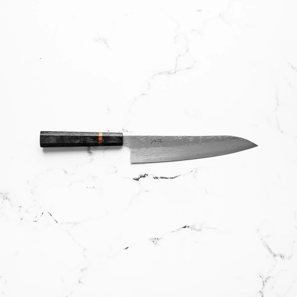Tsunehisa Swedish Stainless Washiji Gyuto 210mm - Carbon Fibre - Image 4