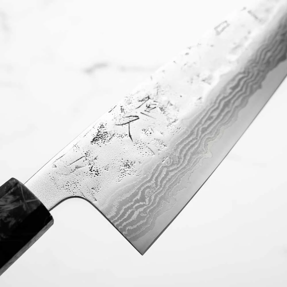 Tsunehisa Swedish Stainless Washiji Santoku 165mm - Carbon Fibre - Image 5