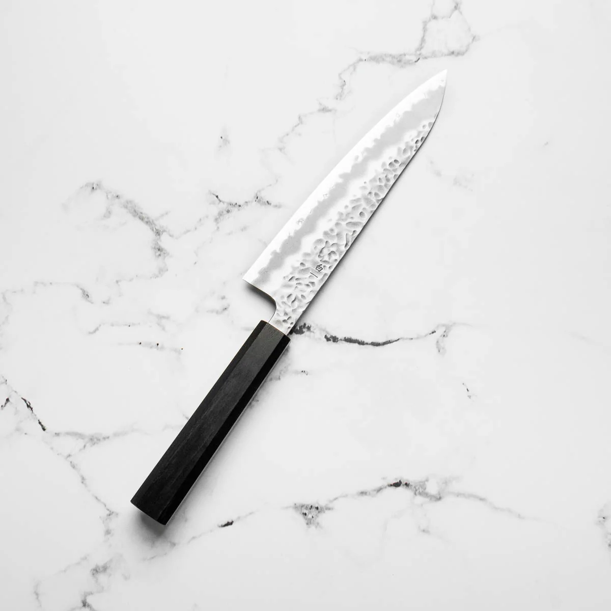 Tsunehisa White 2 Stainless Clad Tsuchime Gyuto 180mm - Ebony - Image 2