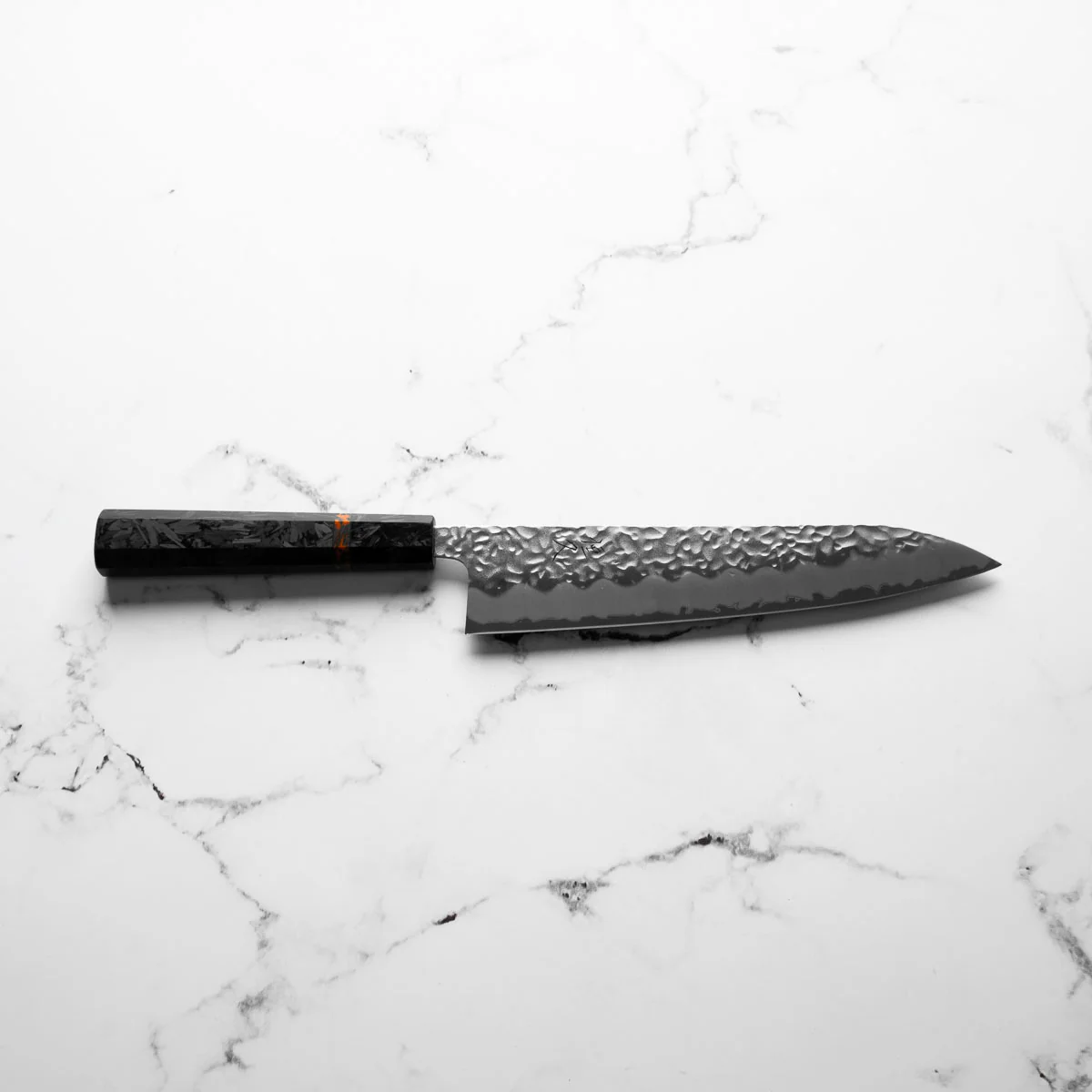 Tsunehisa White 1 SS Clad Tsuchime Gyuto 210mm - Carbon Fibre - Image 3