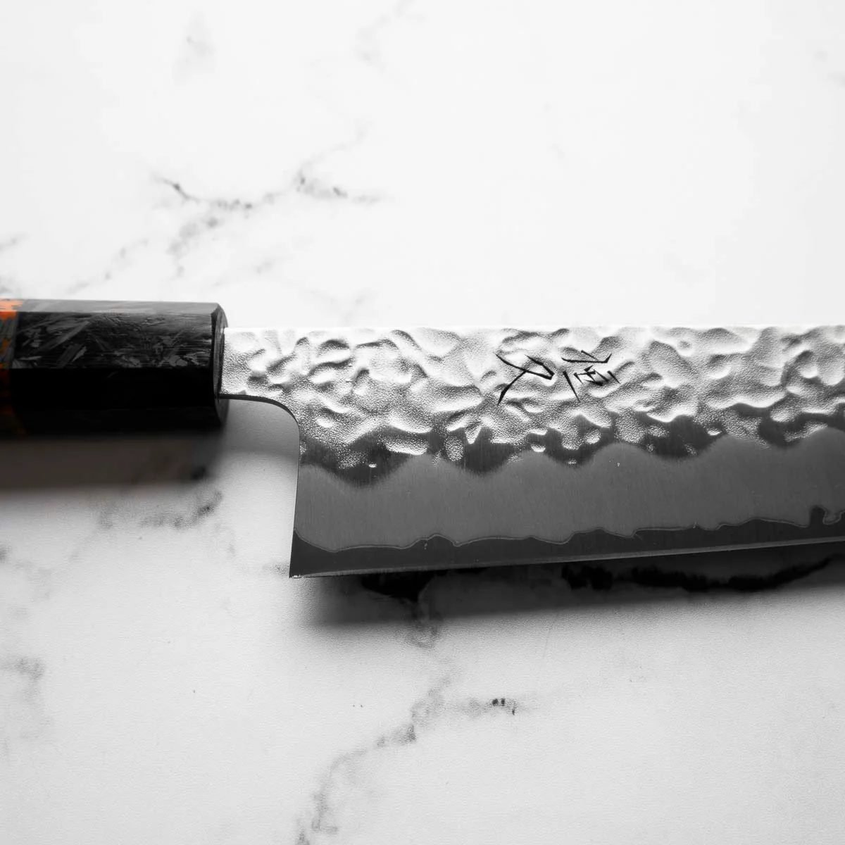 Tsunehisa White 1 SS Clad Tsuchime Gyuto 210mm - Carbon Fibre - Image 4