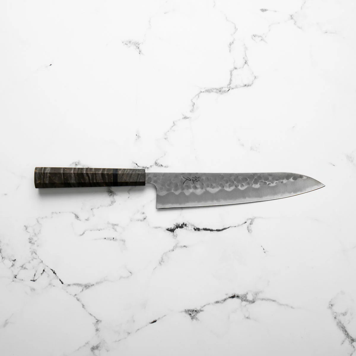 Tsunehisa White 2 SS Clad Tsuchime Gyuto 210mm - Dark Maple - Image 3