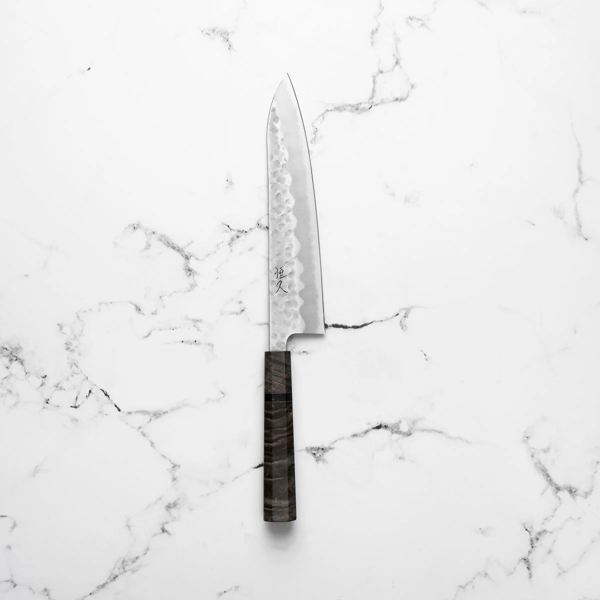 Tsunehisa White 2 SS Clad Tsuchime Gyuto 210mm - Dark Maple - Image 4