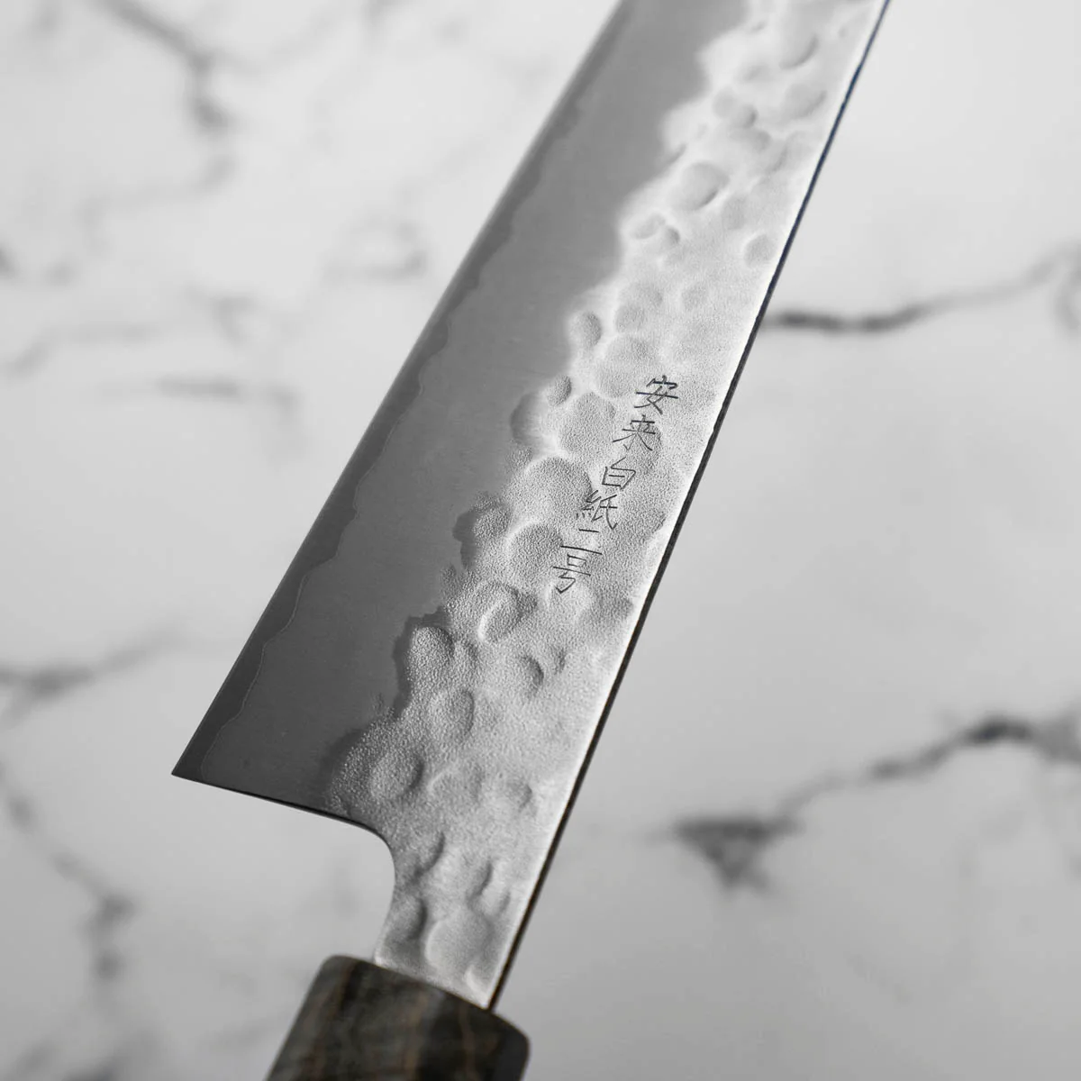 Tsunehisa White 2 SS Clad Tsuchime Gyuto 210mm - Dark Maple - Image 6