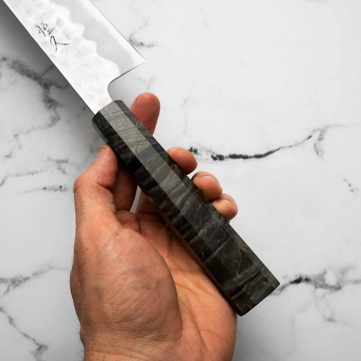 Tsunehisa White 2 SS Clad Tsuchime Gyuto 210mm - Dark Maple - Image 8