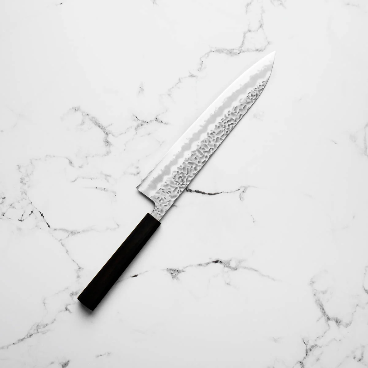 Tsunehisa White 1 Stainless Clad Tsuchime Gyuto 240mm - Ebony - Image 2