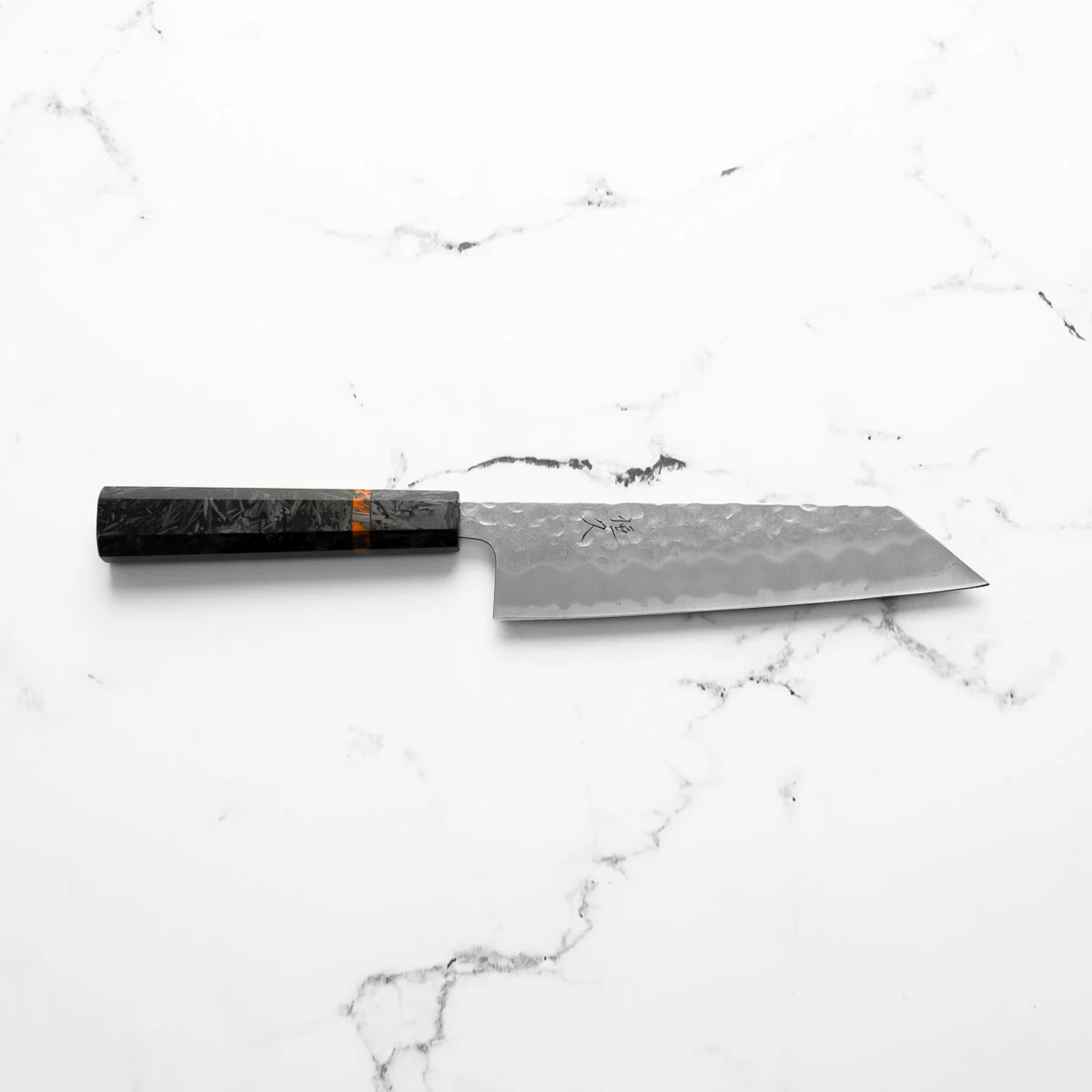 Tsunehisa White 2 Stainless Clad Tsuchime Bunka 165mm - Carbon Fibre - Image 4