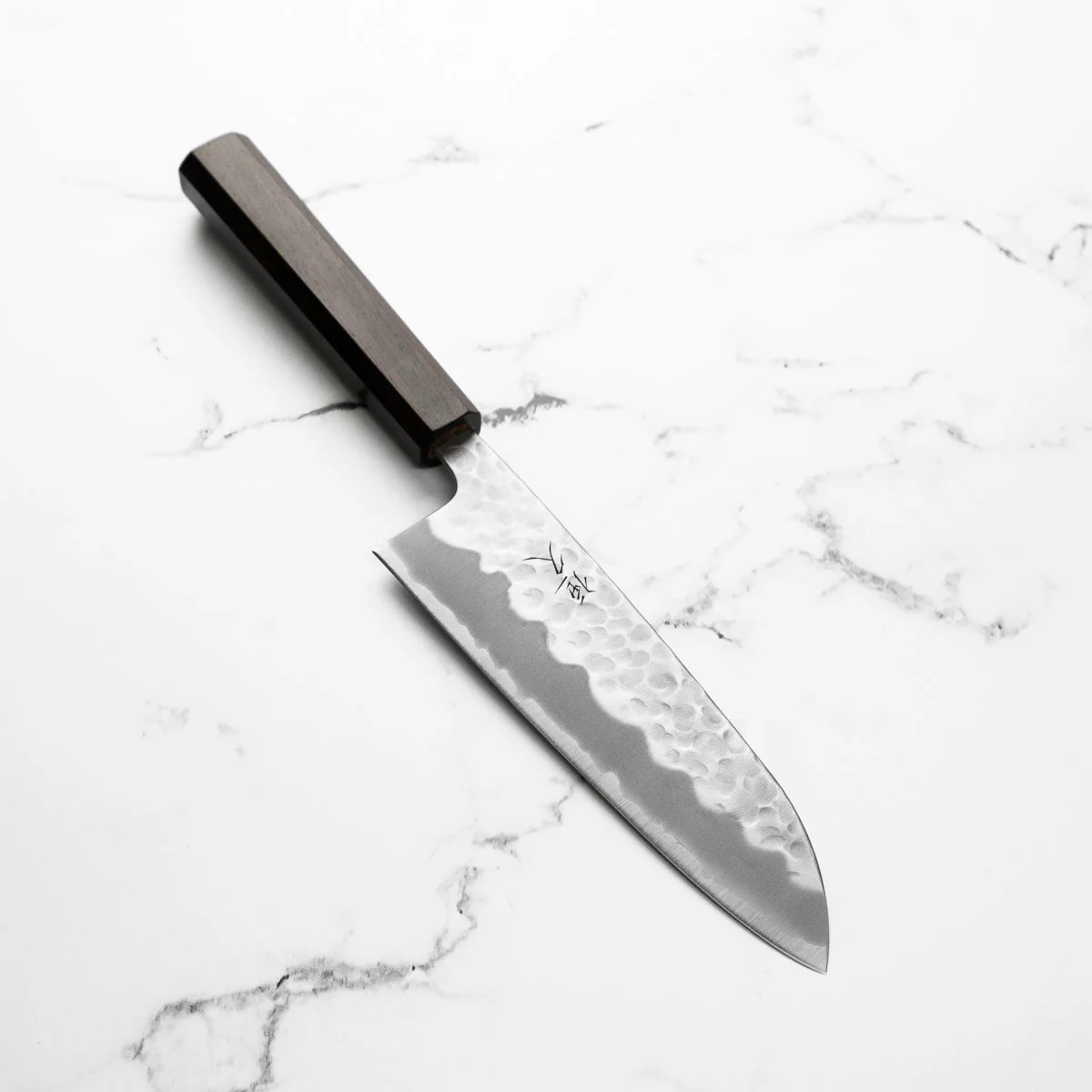 Tsunehisa White 2 Stainless Clad Tsuchime Santoku 165mm - Ebony