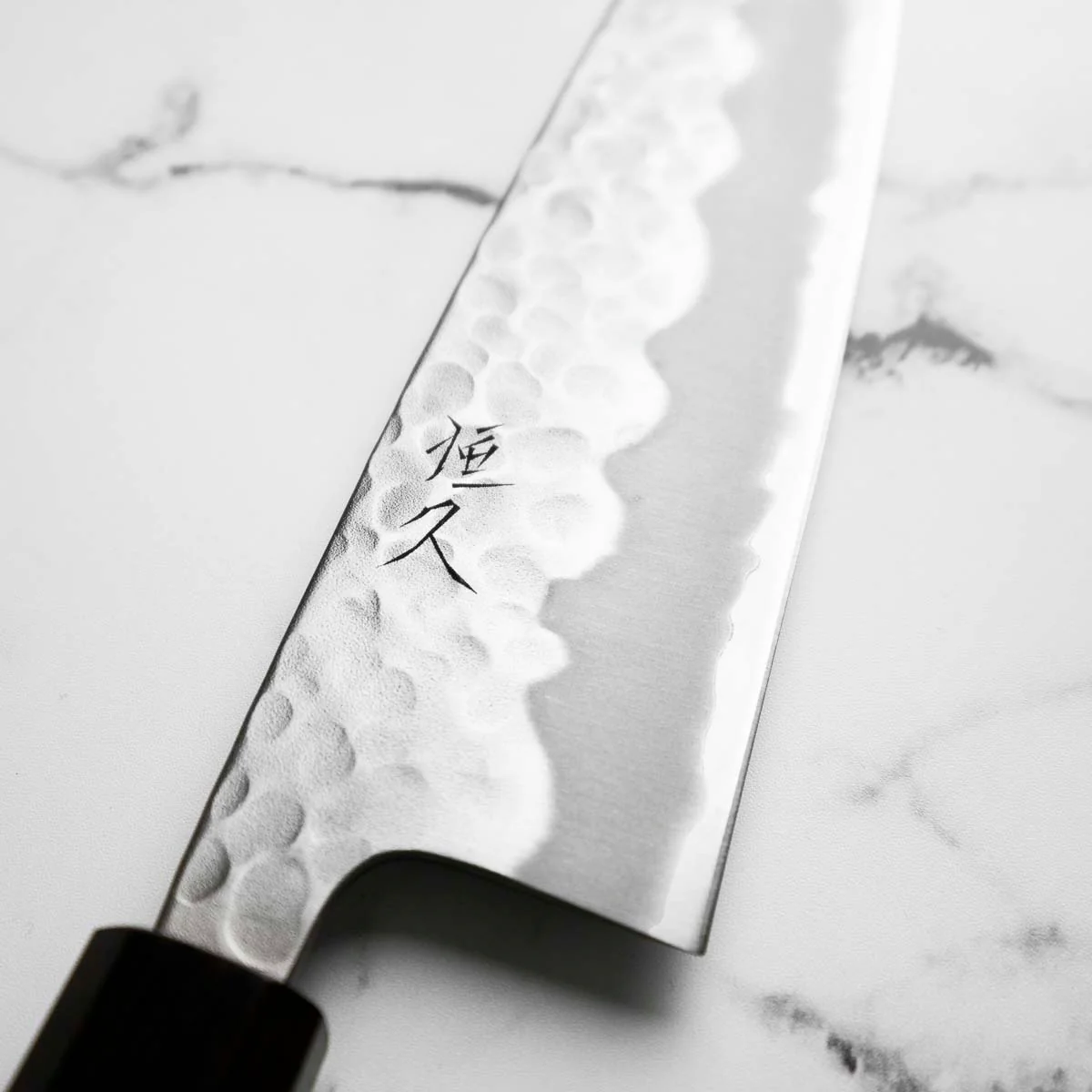 Tsunehisa White 2 Stainless Clad Tsuchime Santoku 165mm - Ebony - Image 3