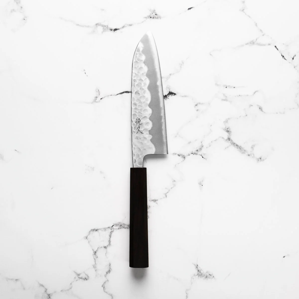 Tsunehisa White 2 Stainless Clad Tsuchime Santoku 165mm - Ebony - Image 4
