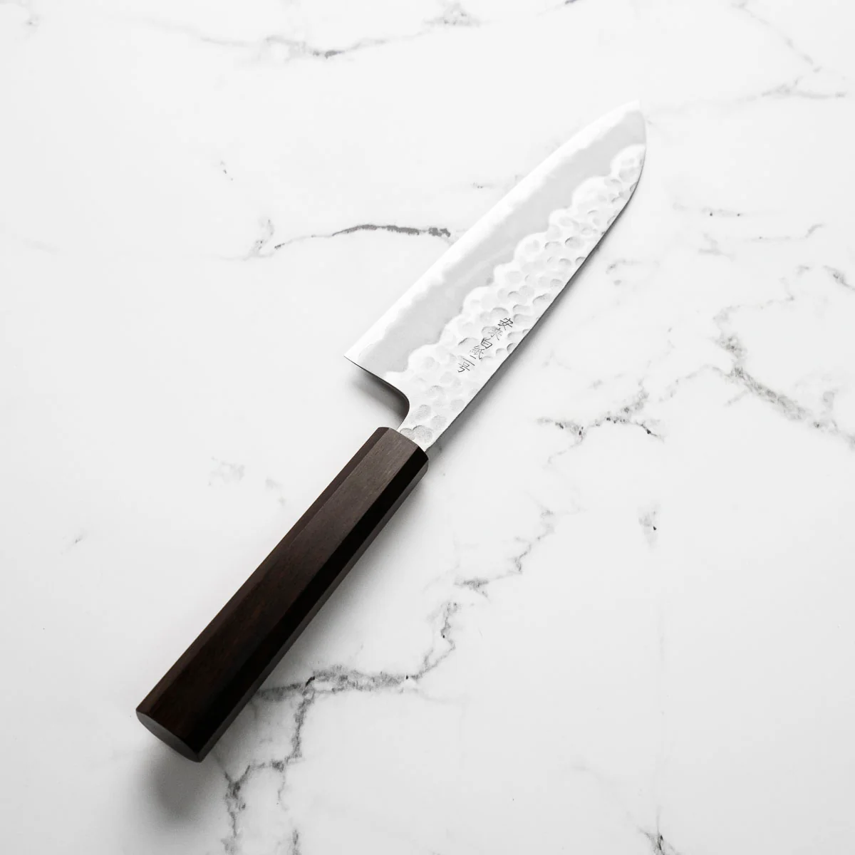 Tsunehisa White 2 Stainless Clad Tsuchime Santoku 165mm - Ebony - Image 5
