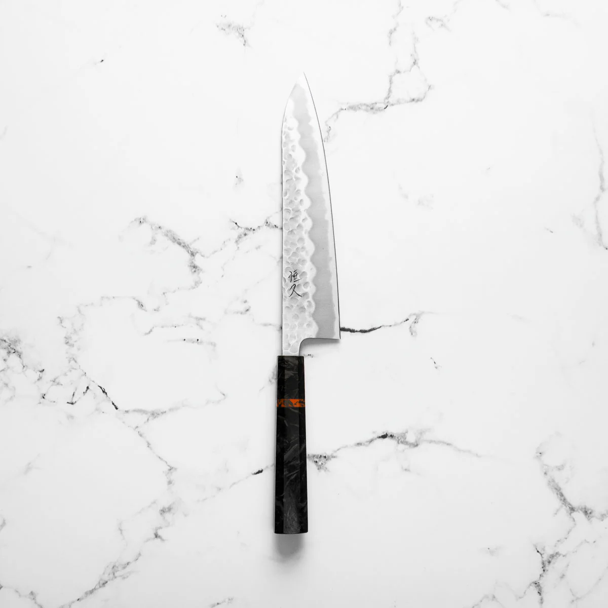 Tsunehisa White 2 SS Clad Tsuchime Gyuto 210mm - Carbon Fibre - Image 4