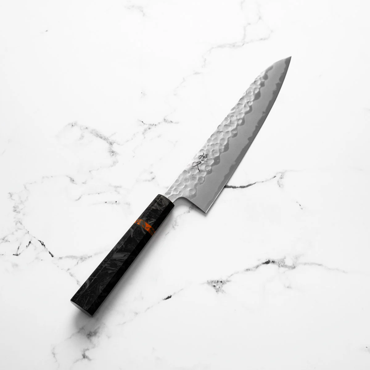 Tsunehisa White 2 SS Clad Tsuchime Gyuto 210mm - Carbon Fibre - Image 5
