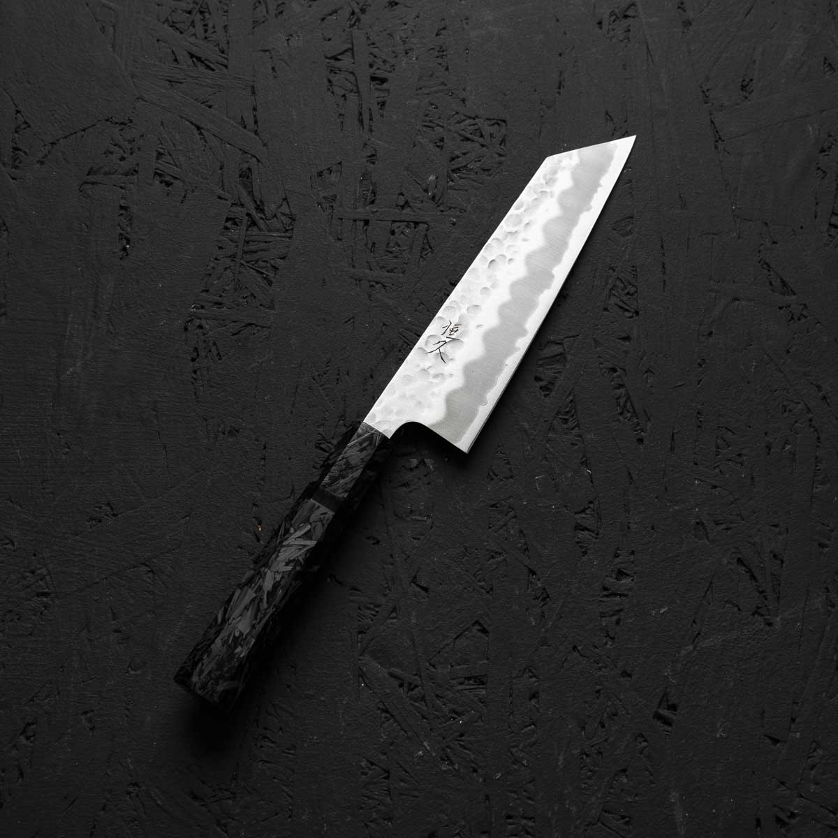 Tsunehisa White 2 Stainless Clad Tsuchime Bunka 165mm - Dark Carbon Fibre - Image 2
