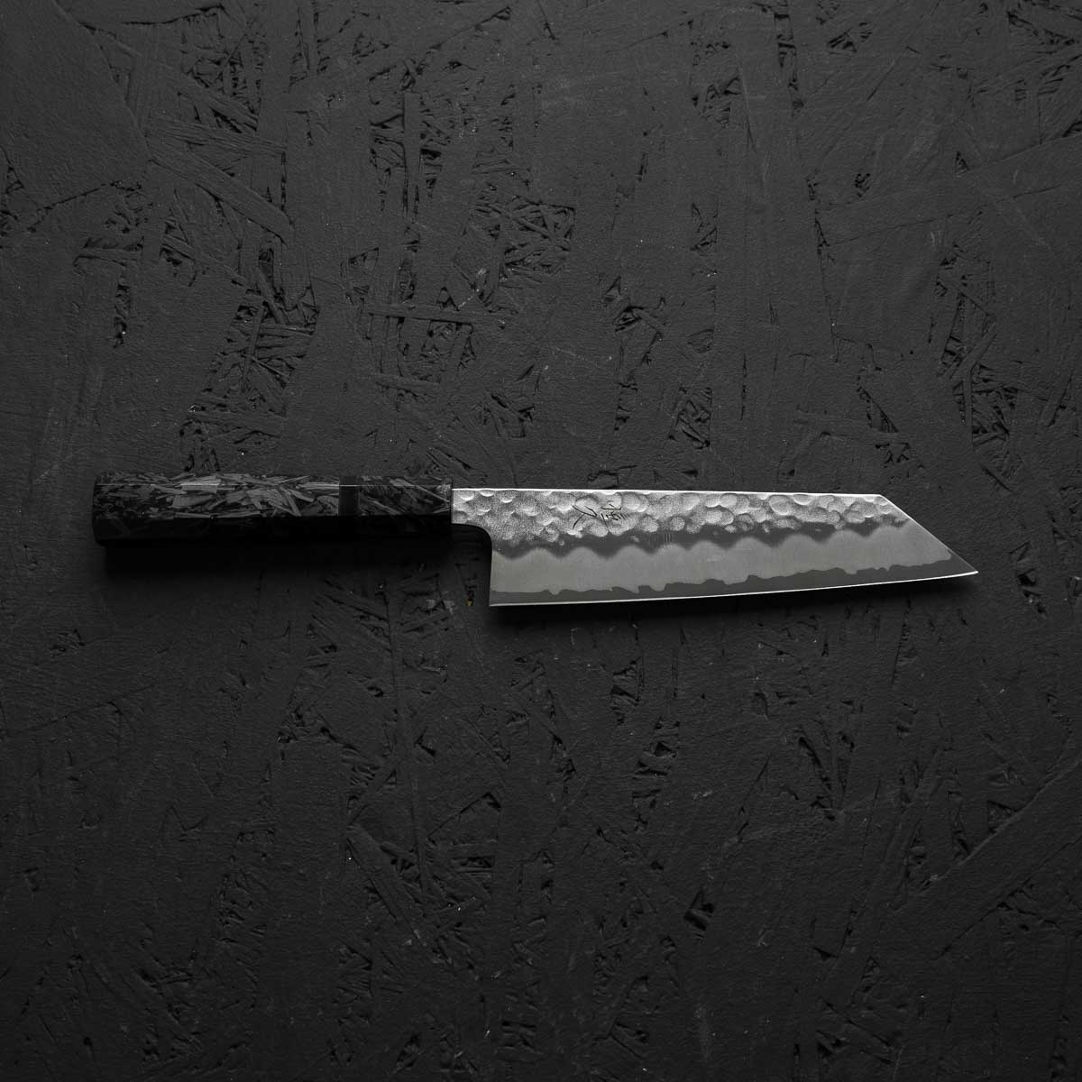 Tsunehisa White 2 Stainless Clad Tsuchime Bunka 165mm - Dark Carbon Fibre - Image 5