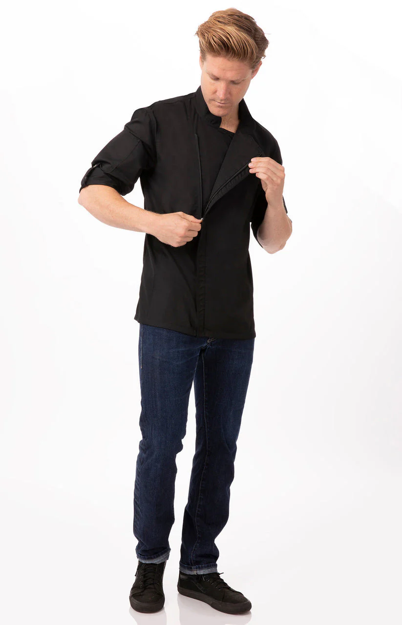 Unisex Hartford Chef Jacket - Black - Image 3