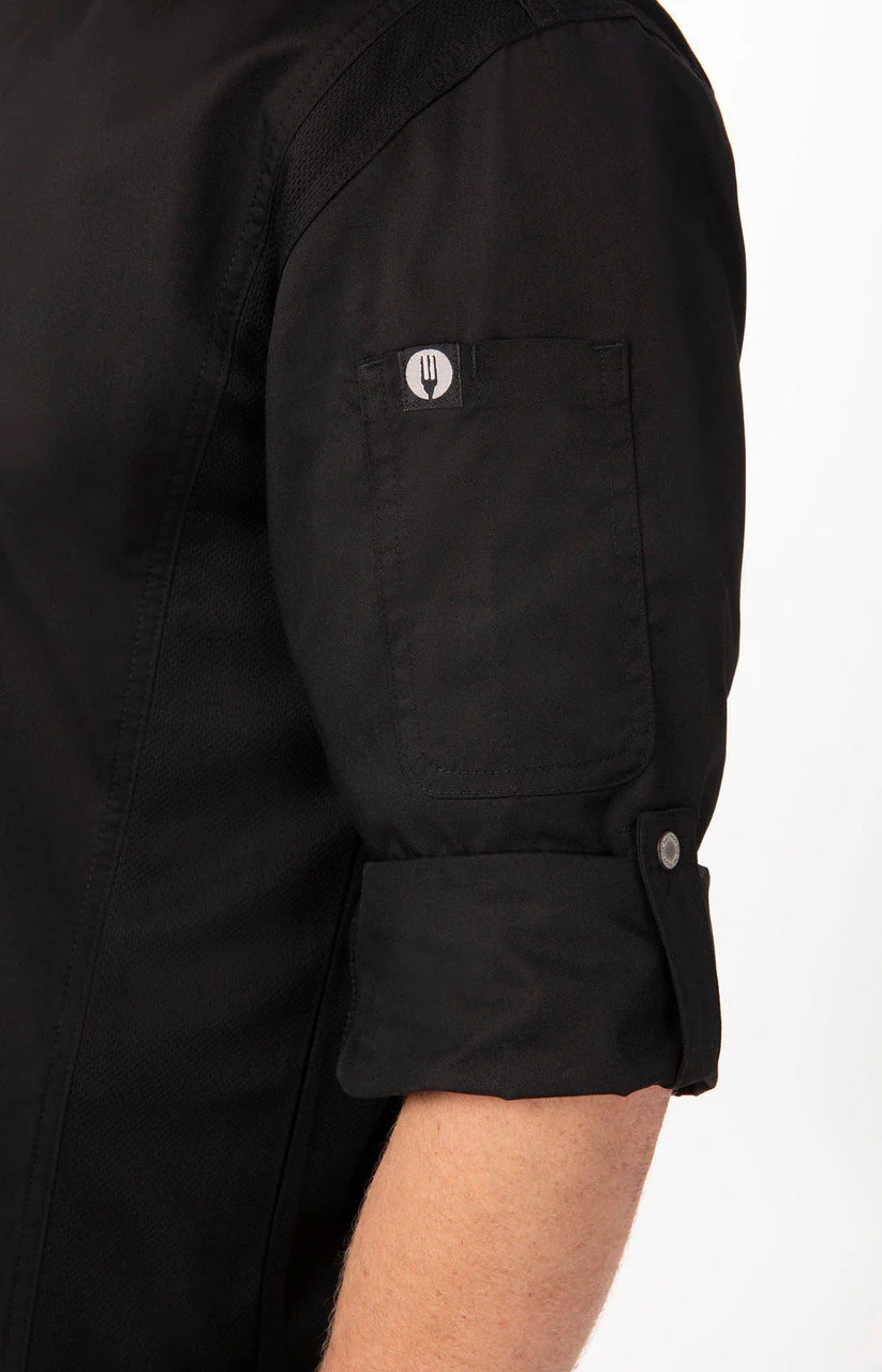 Unisex Hartford Chef Jacket - Black - Image 7