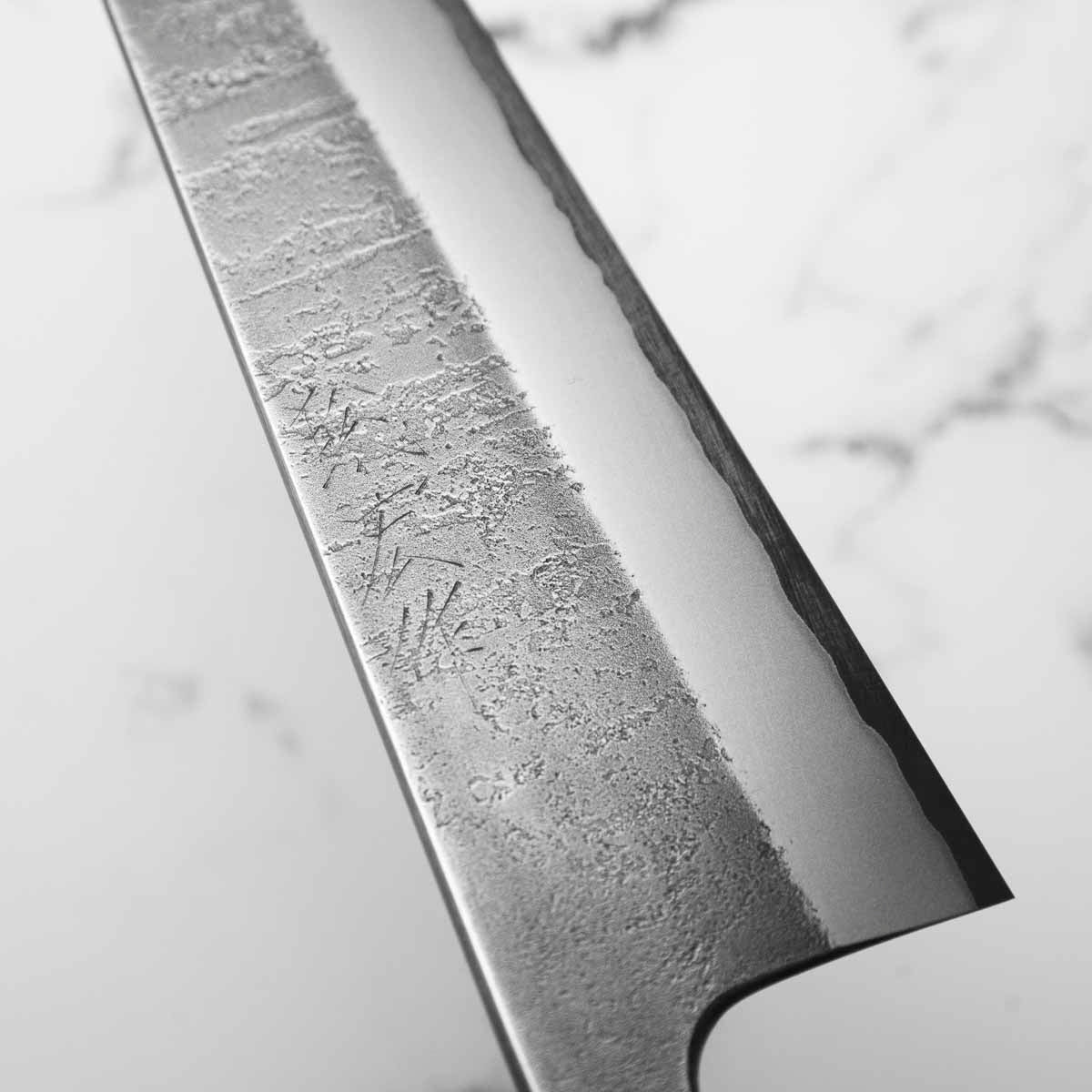 Wakui White 2 Stainless Clad Nashiji Gyuto 210mm - Image 4