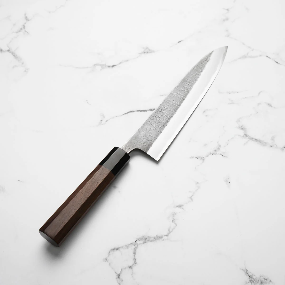Wakui White 2 Stainless Clad Nashiji Gyuto 210mm - Image 8