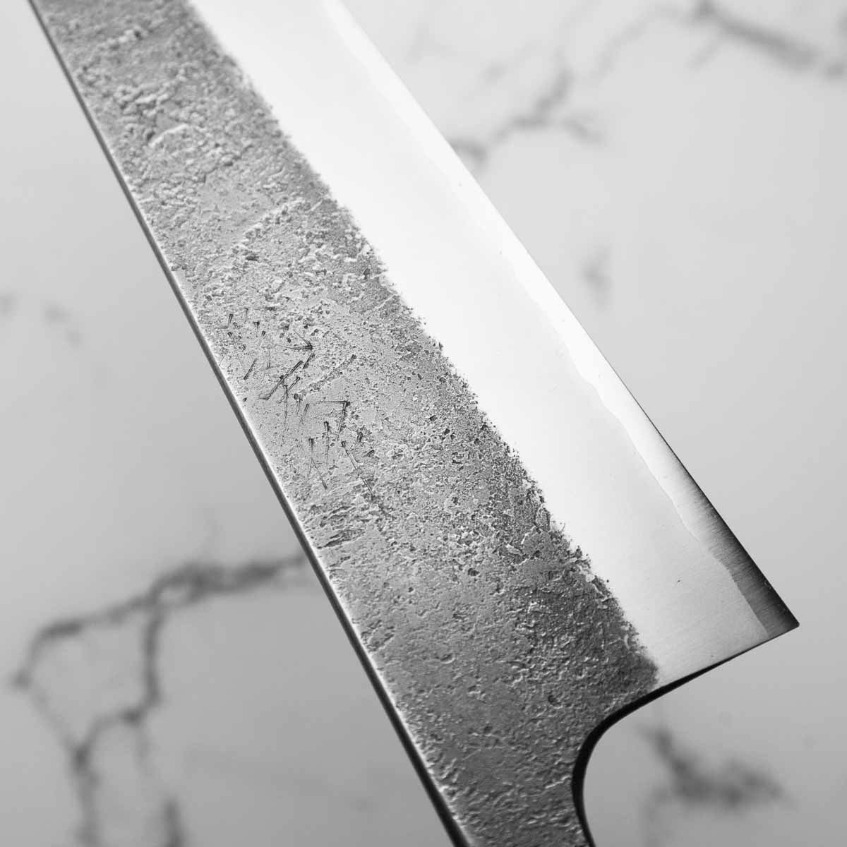 Wakui White 2 Stainless Clad Nashiji Gyuto 240mm - Image 6