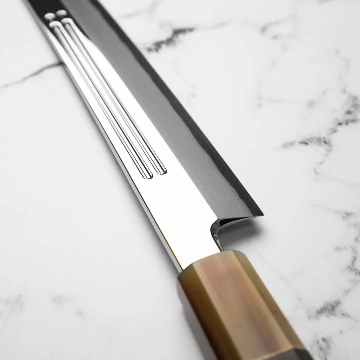 Yamawaki Hamono Kansho Kiritsuke Yanagiba 270mm - Ebony & Blonde - Image 5