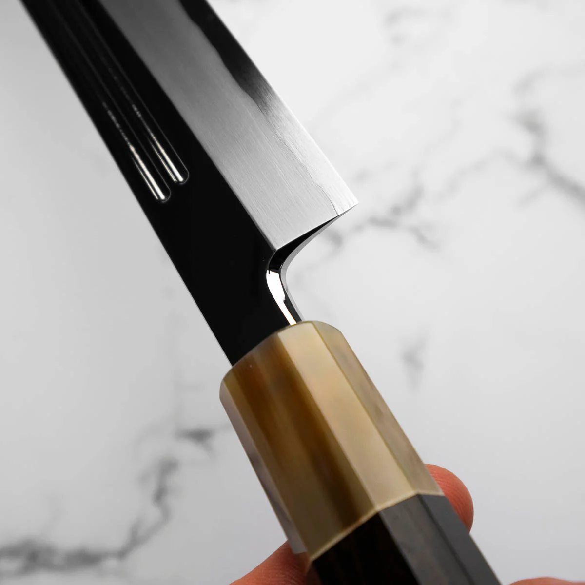 Yamawaki Hamono Kansho Kiritsuke Yanagiba 270mm - Ebony & Blonde - Image 7